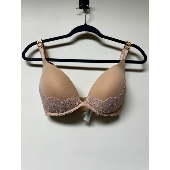 STELLA MCCARTNEY Smooth & Lace Wireless Contour Bra, Padded, Nude, 32DD(E) - Picture 2 of 11